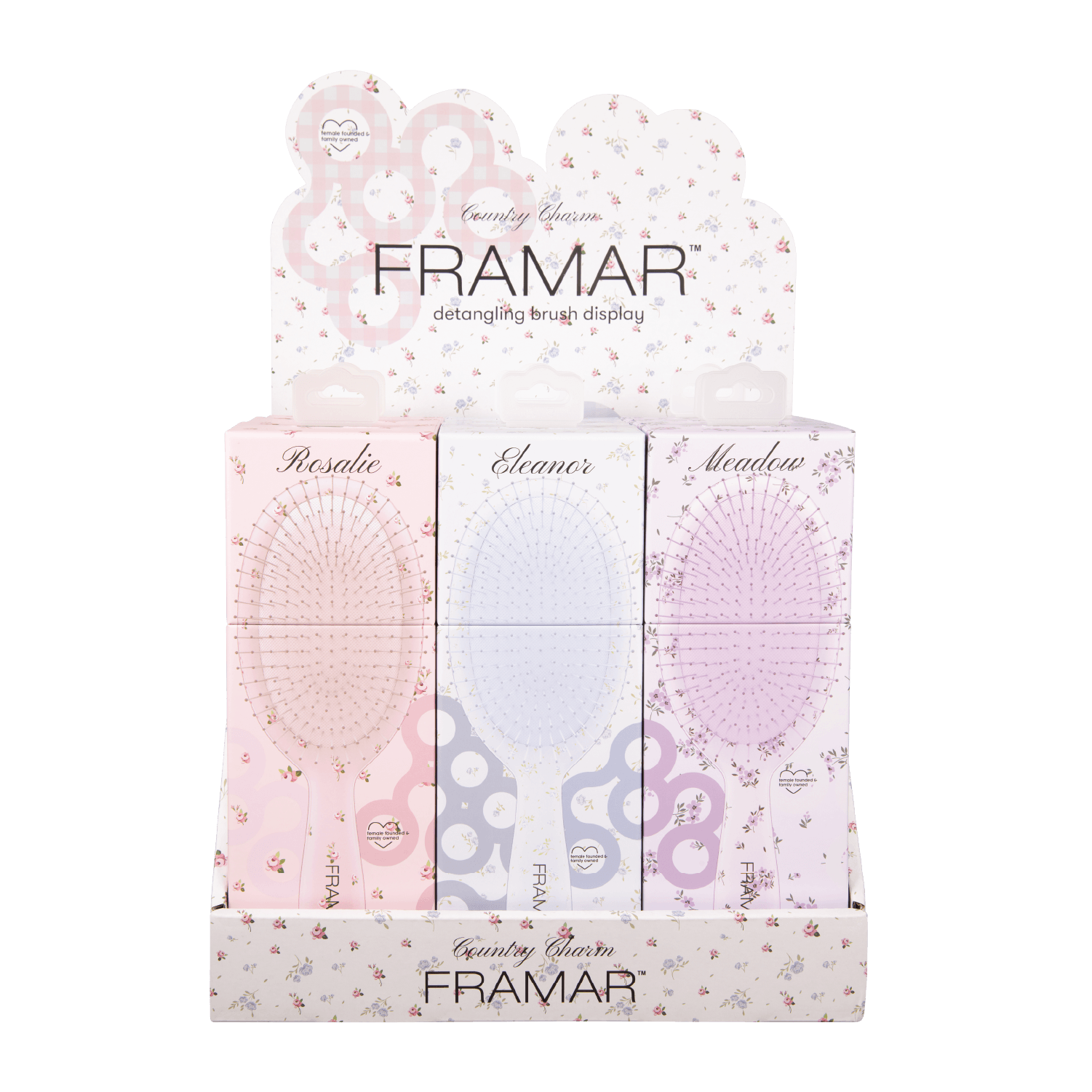 Framar Country Charm Detangle Brush Display 9pc Limited Edition