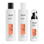 Nioxin Scalp + Hair Thickening System 4 Full Size Kit for Damaged Hair with Progressed Thinning
