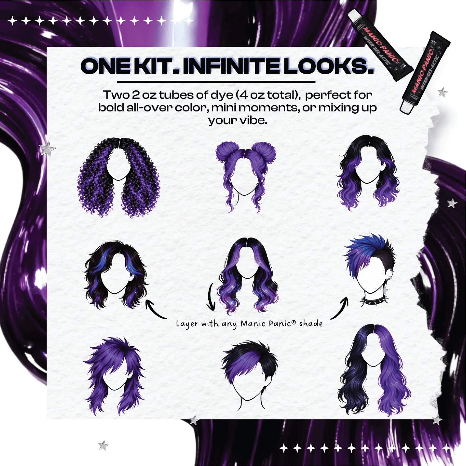 Manic Panic® Inter-GEL-actic™ Hair Color Kit - Love Power Purple™