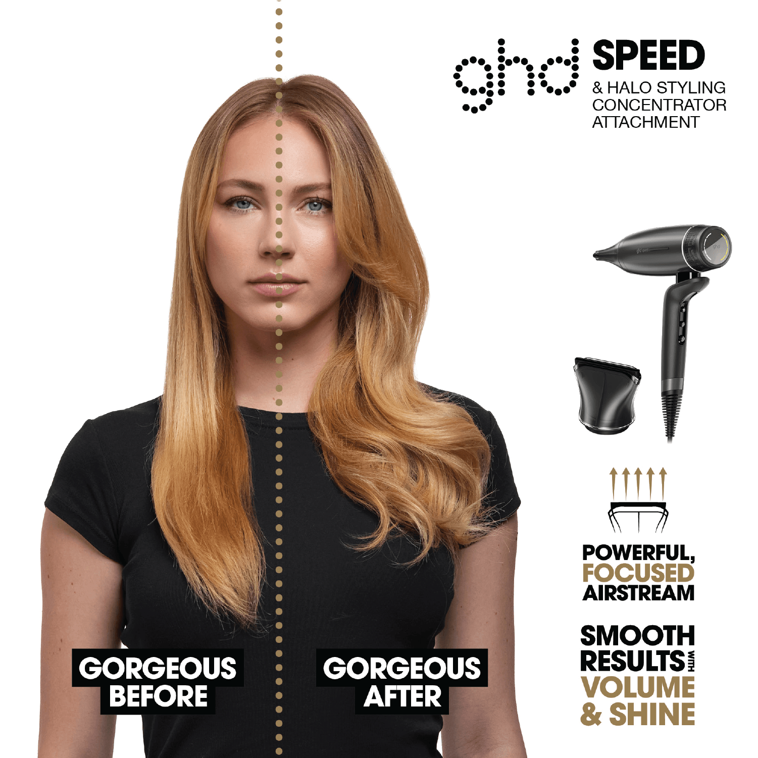 ghd Speed Ionic Hair Dryer in Metallic Black