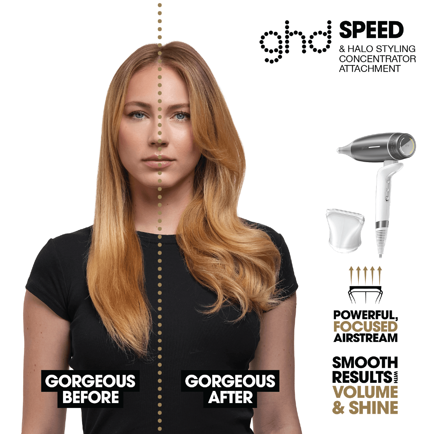 ghd Speed Ionic Hair Dryer in Metallic White