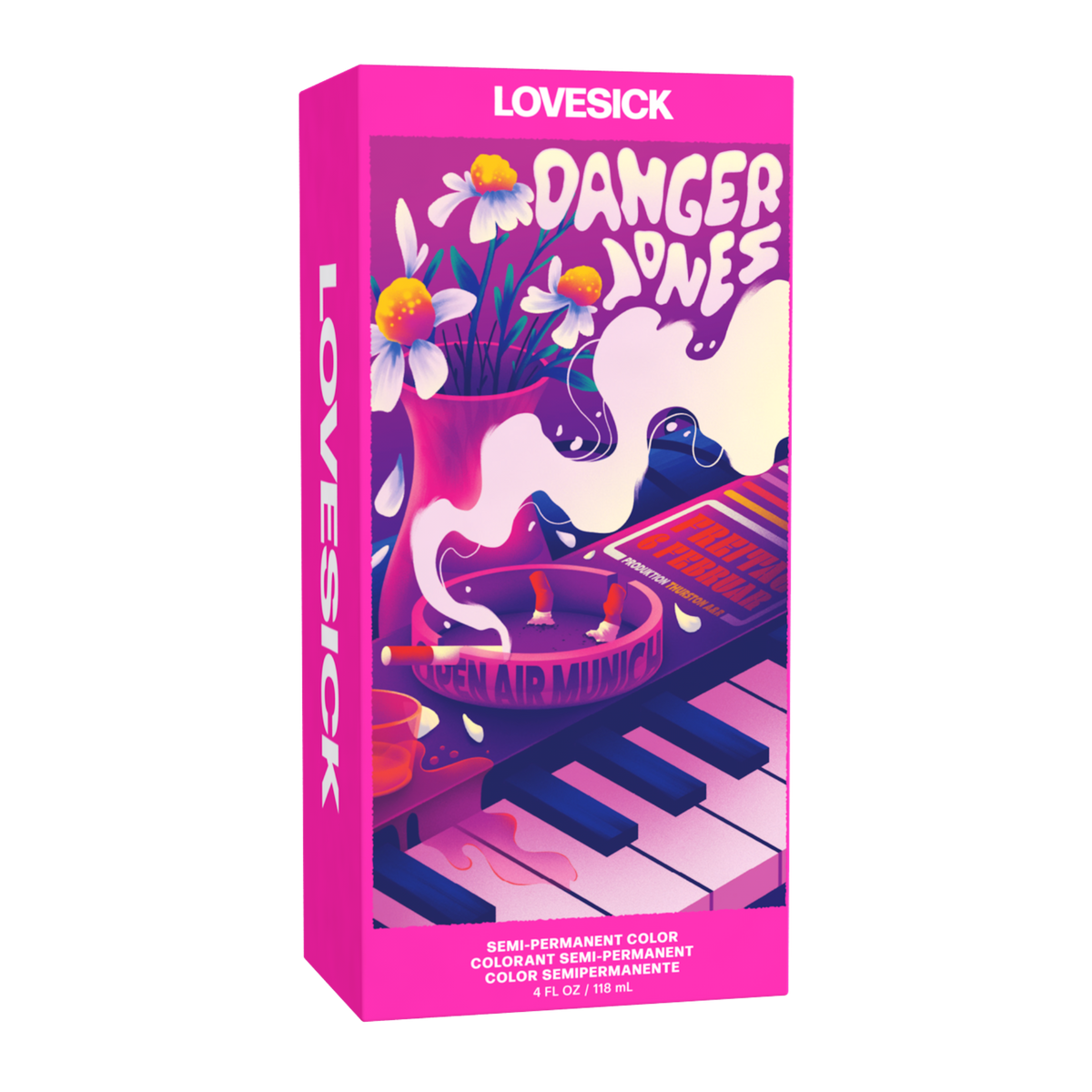 Danger Jones Semi-Permanent Colour - Lovesick (Neon Pink) 118ml