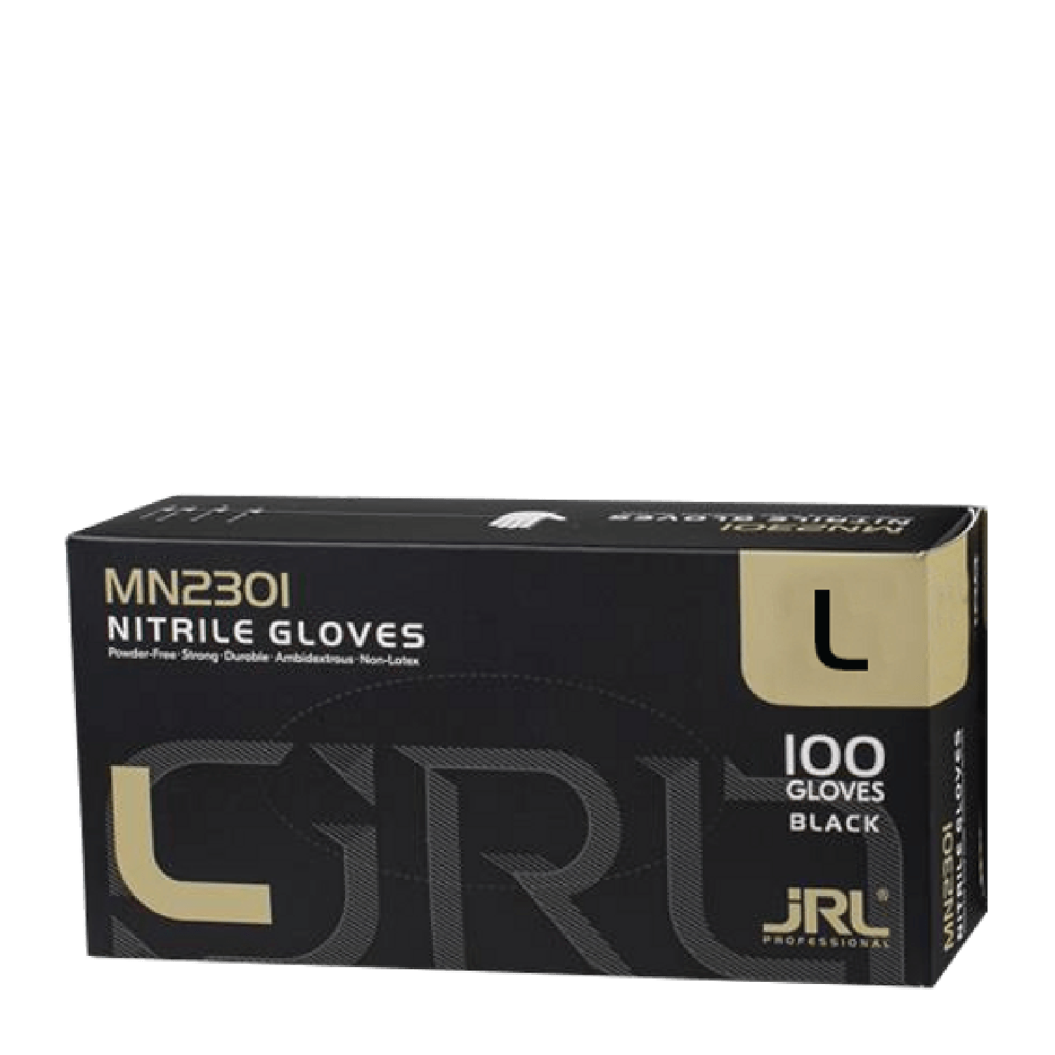 JRL Black Nitrile Gloves 100 - Large