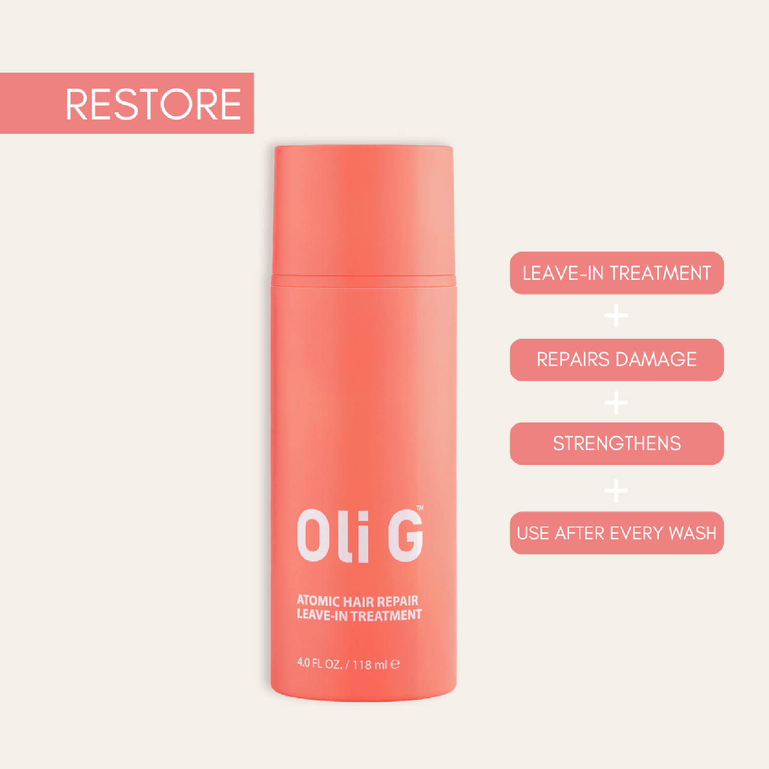 Oli G Atomic Hair Repair Leave-In Treatment 118ml