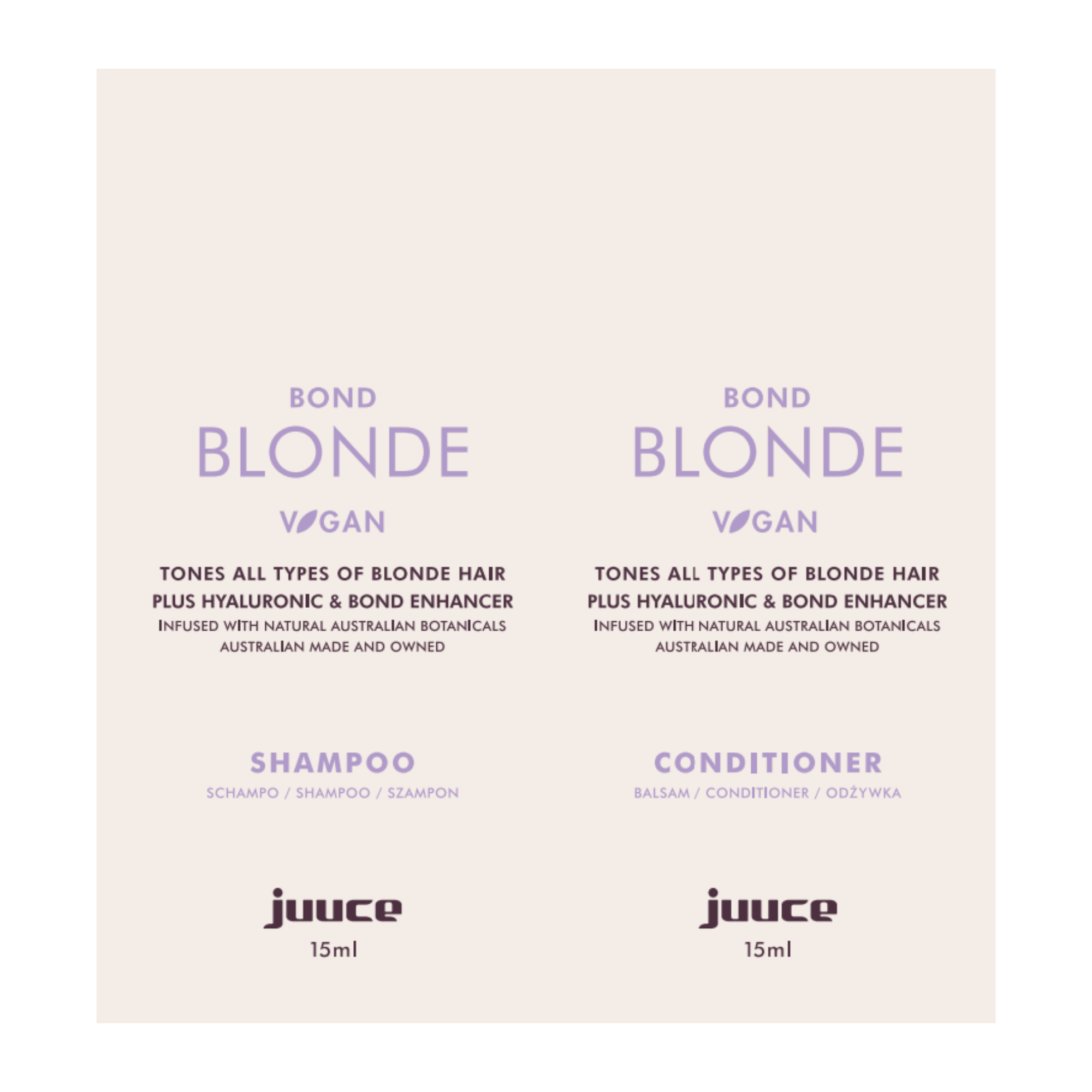 JUUCE Bond Blonde Sachet Duo