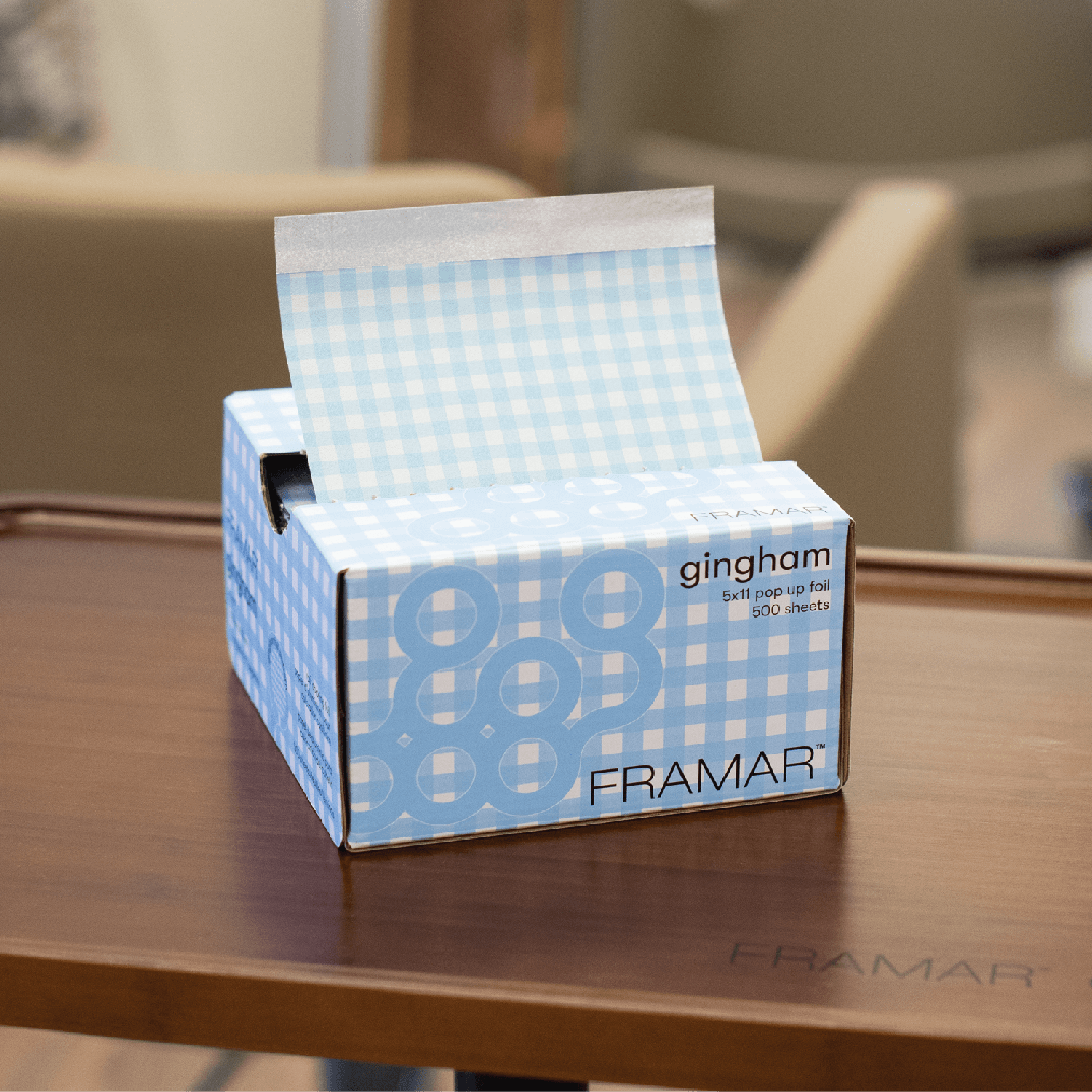 Framar Gingham Blue 5x11 Pop Ups 500 Sheets