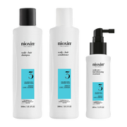 Nioxin Scalp + Hair Thickening System 3 Full Size Kit for Damaged Hair with Light Thinning