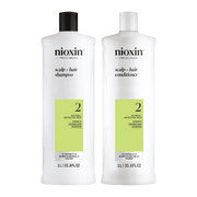 Nioxin System 2 - 1 Litre Duo For Natural Hair With Progressed Thinning