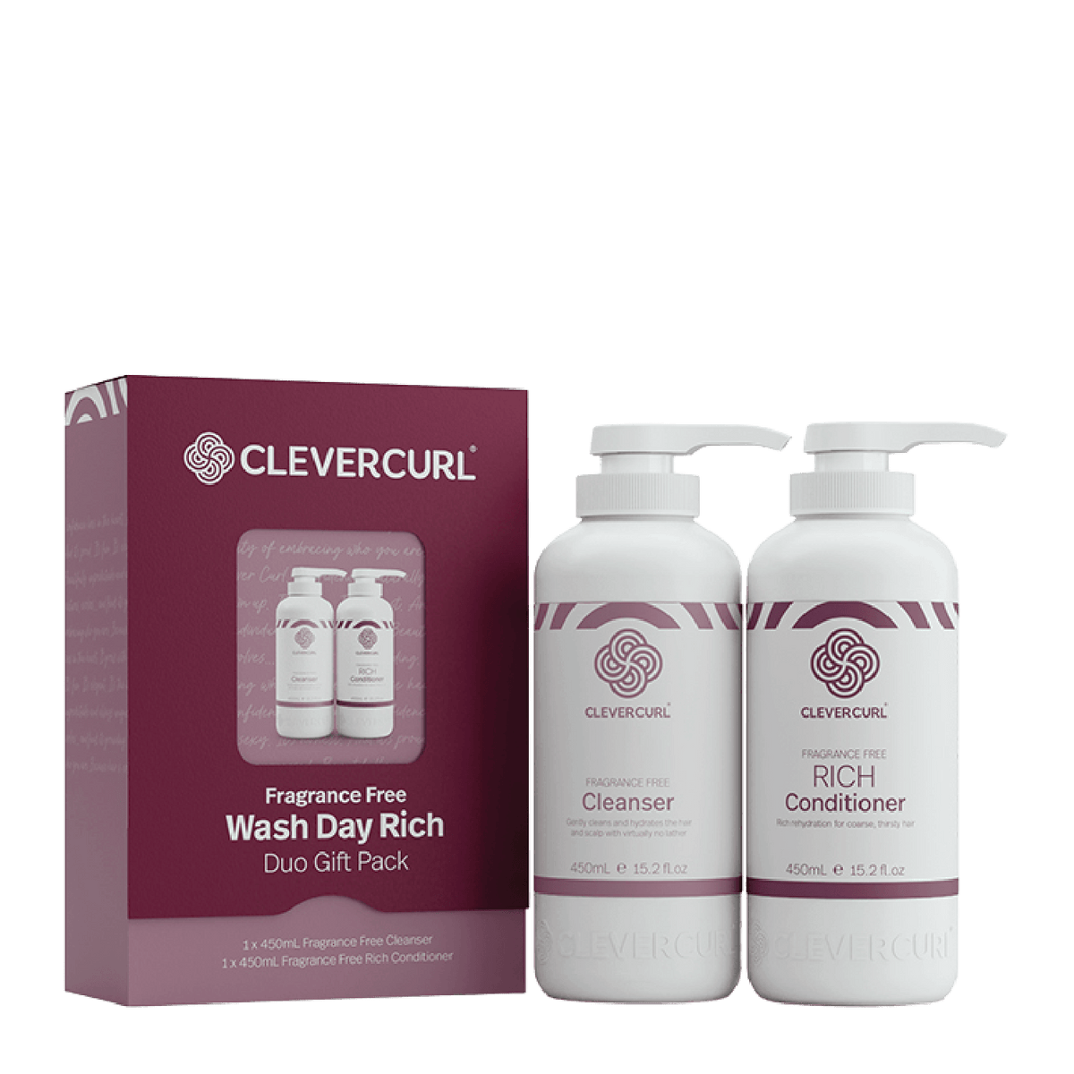 Clever Curl Fragrance Free Wash Day Rich Duo