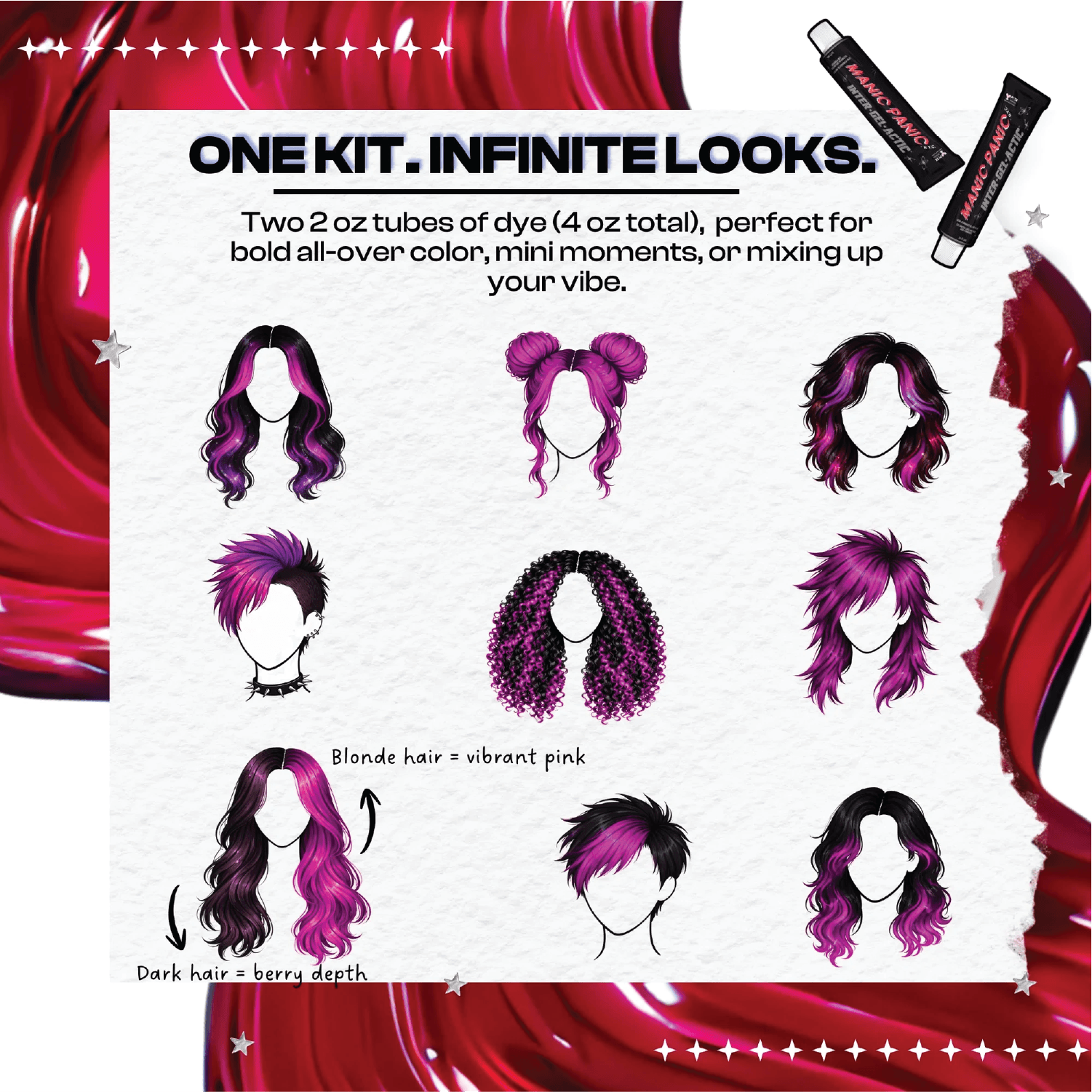 Manic Panic® Inter-GEL-Actic™ Hair Color Kit - Pink Warrior™