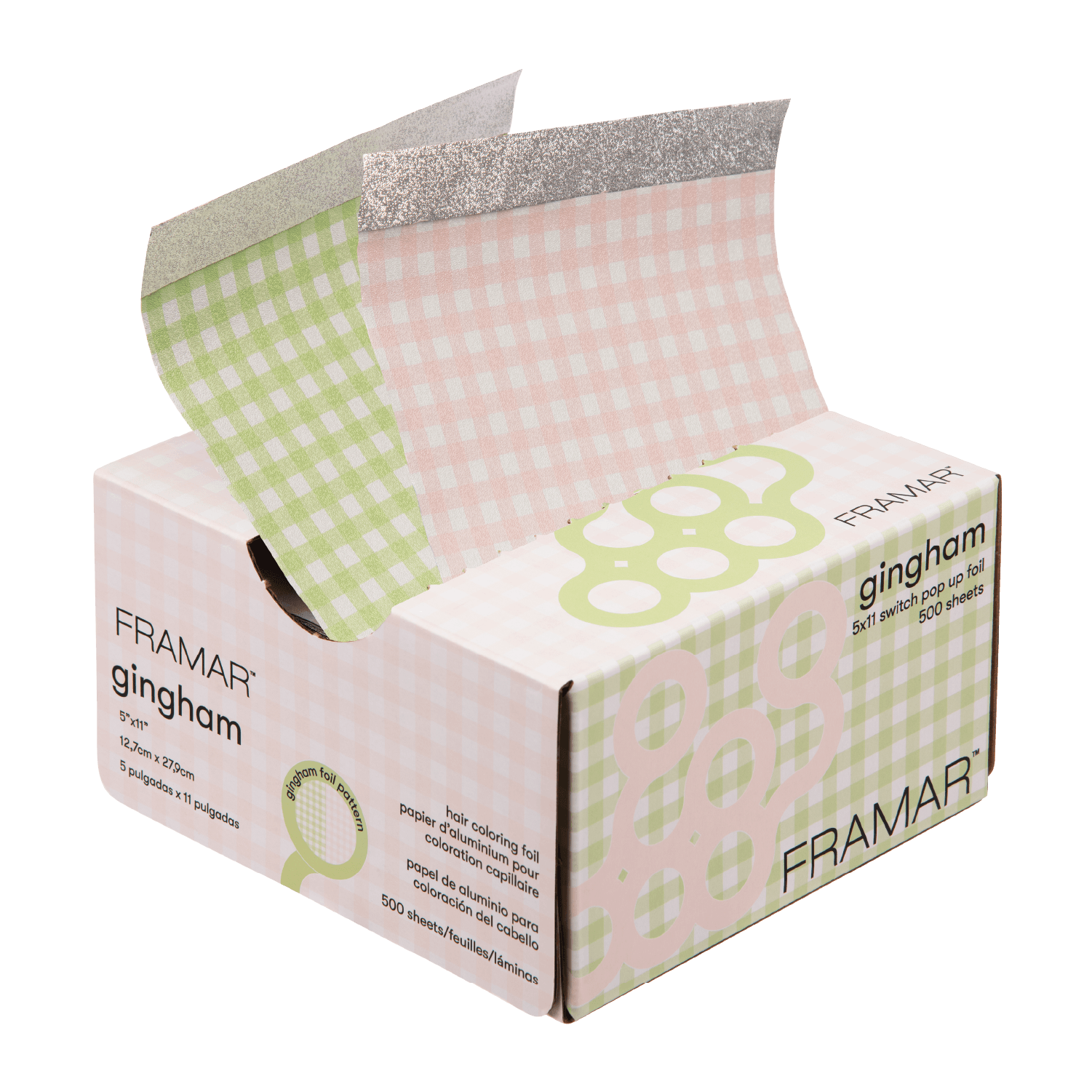 Framar Gingham Switch Pink/Green 5x11 Pop Ups 500 Sheets