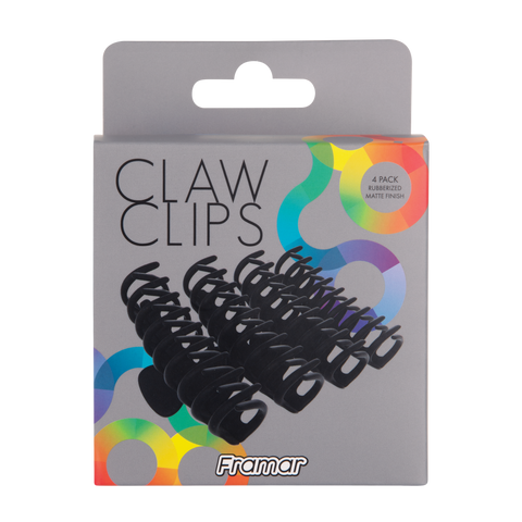 Framar Claw Clips Black Pack of 4