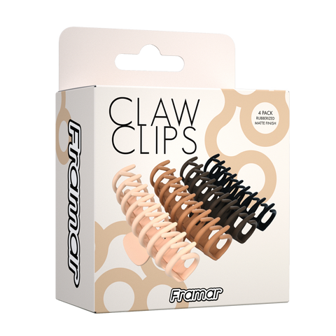 Framar Claw Clips Neutral Pack of 4