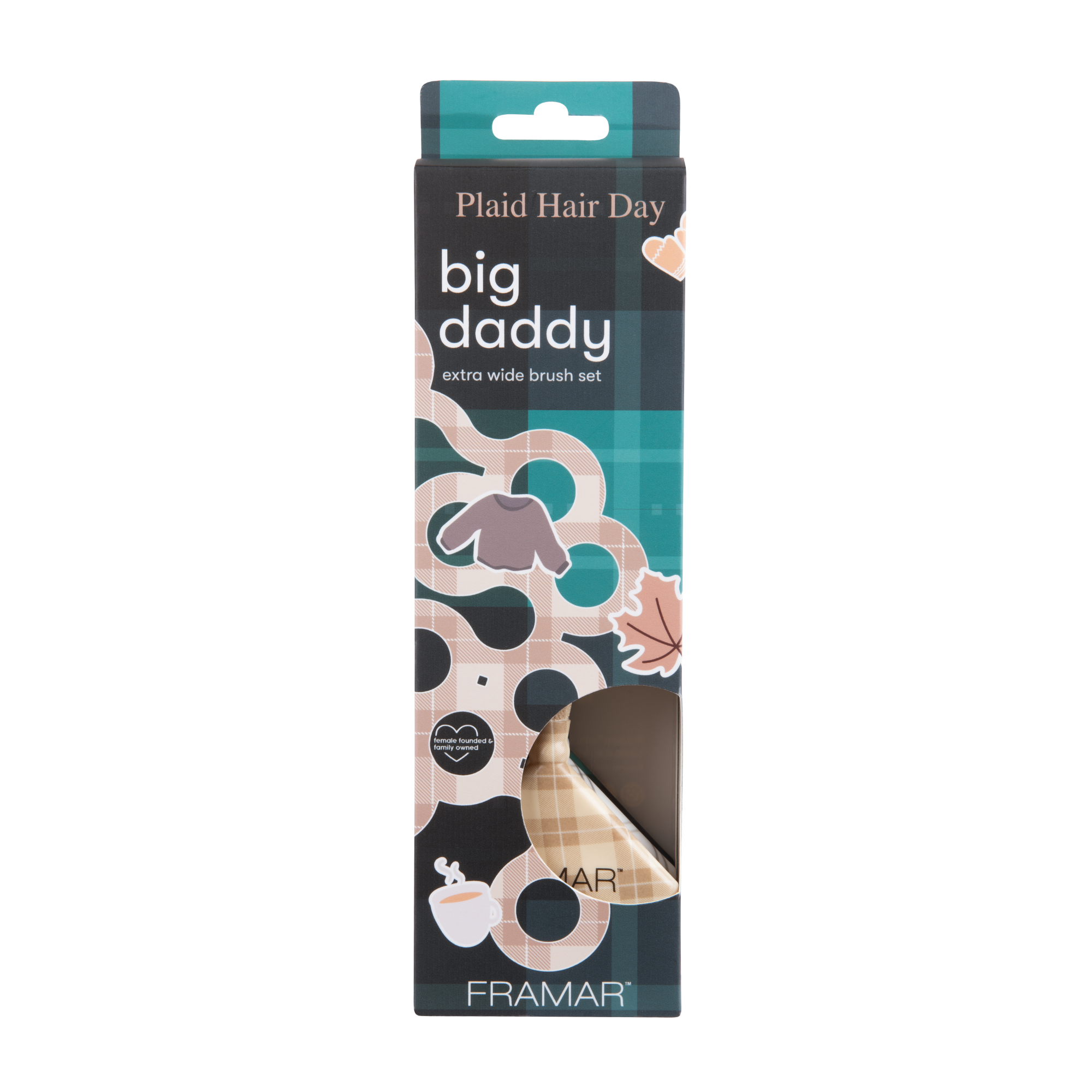 Framar Big Daddy Brush Set - Plaid Hair Day - Limited Edition