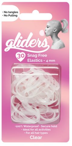 Snag Free Hair Elastic 30pc 4mm Clear