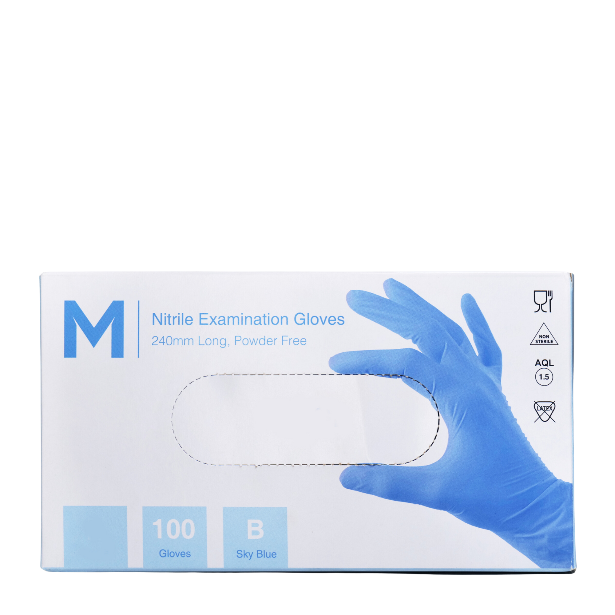 Nitrile Gloves Powder Free Medium 100pk