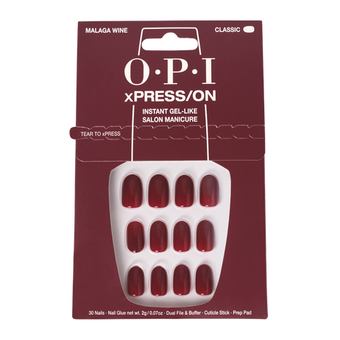 OPI xPRESS/ON Instant Gel-Like Salon Manicure - Malaga Wine - Classic