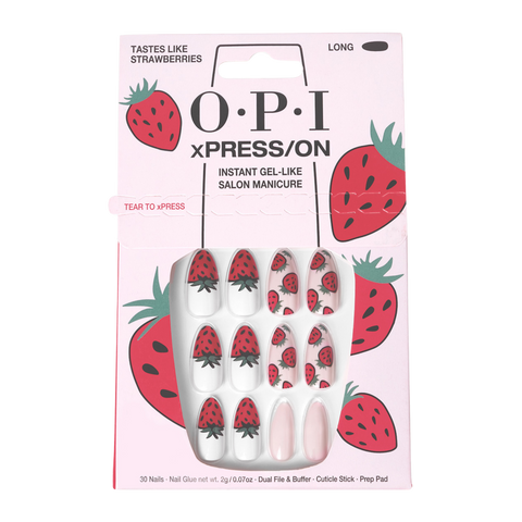 OPI xPRESS/ON Instant Gel-Like Salon Manicure - Tastes Like Strawberries - Long