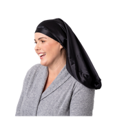 Splash Happy Long Silk Bonnet - Black