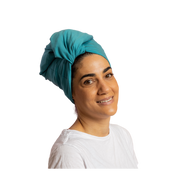 Splash Happy Silk Lined Tubular Hair Wrap - Vacay Blue