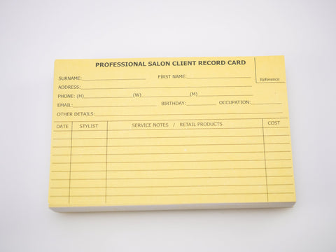 Salon Record Card Yellow (AMW)