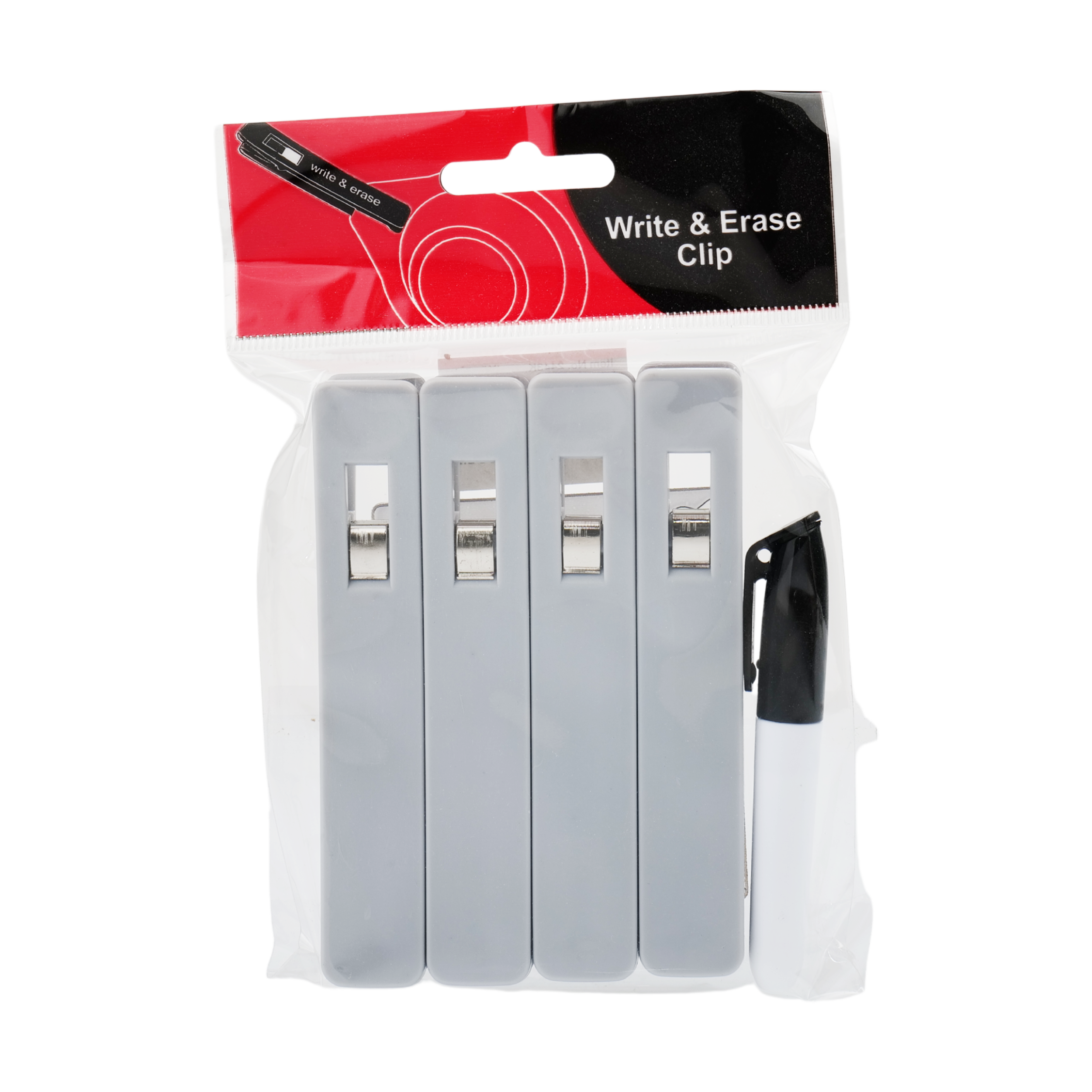 Write & Erase Clip Kit 4 Clips + Dry Erase Marker 2443K *