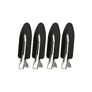 Creaseless Rubberised Black Clips Pack of 4
