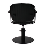 Florence Hydraulic Styling Chair Black w Black Matt Round Base