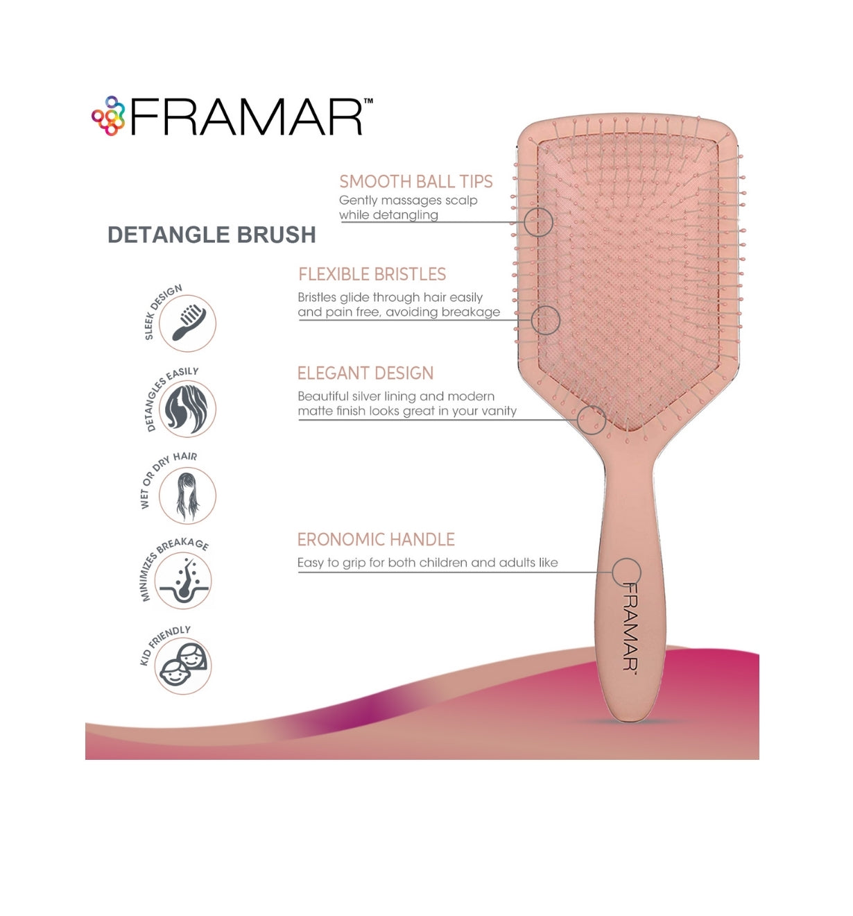 Framar Paddle Brush Champagne Mami