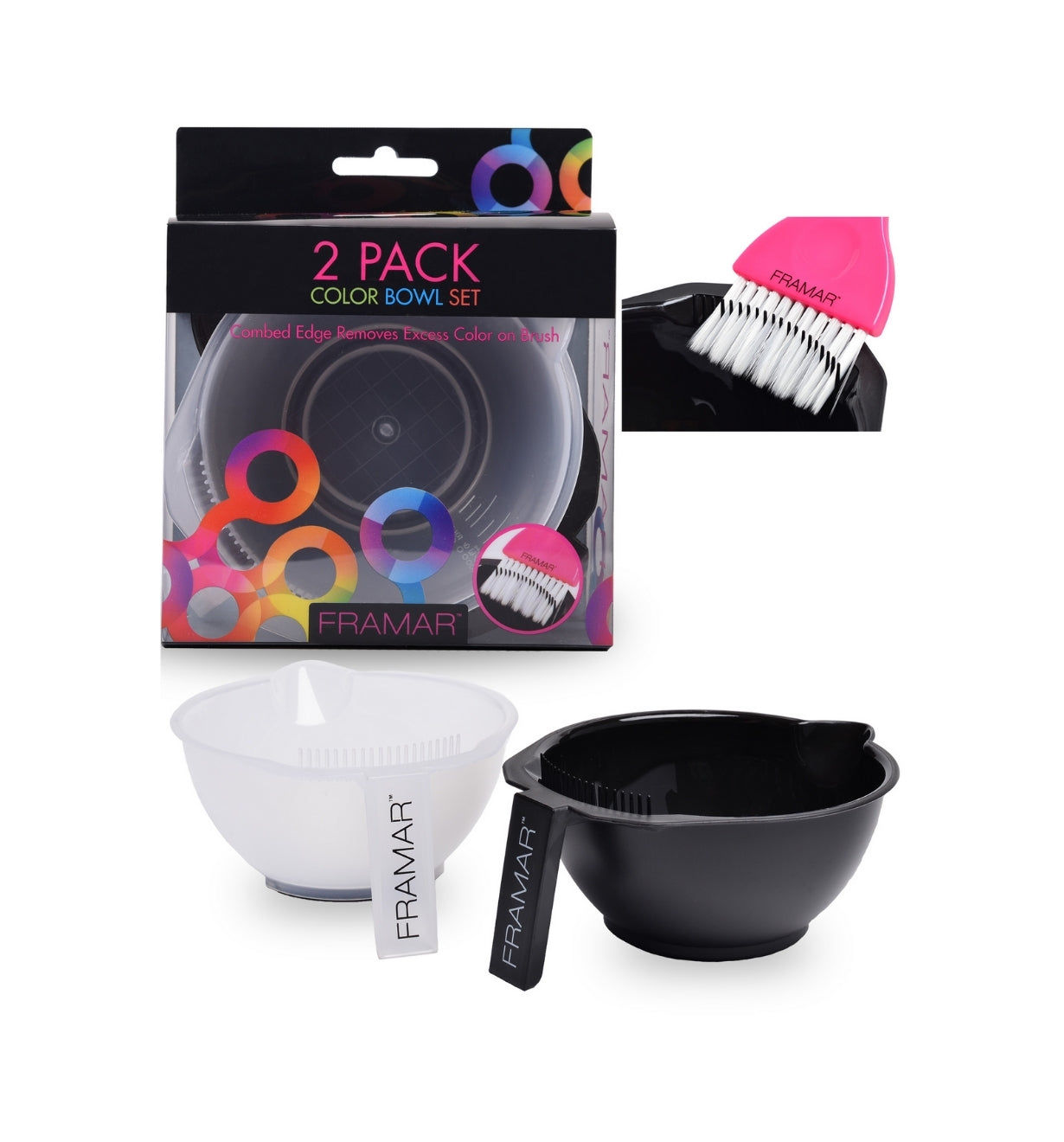 Framar Coloring Bowls Black & Clear 2 -Pack