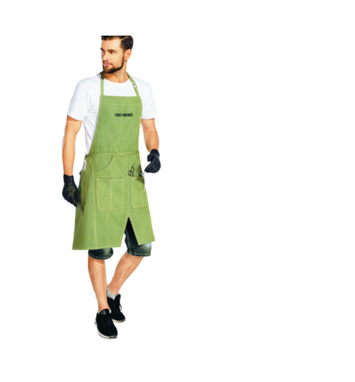 Barber Apron Green Denim*