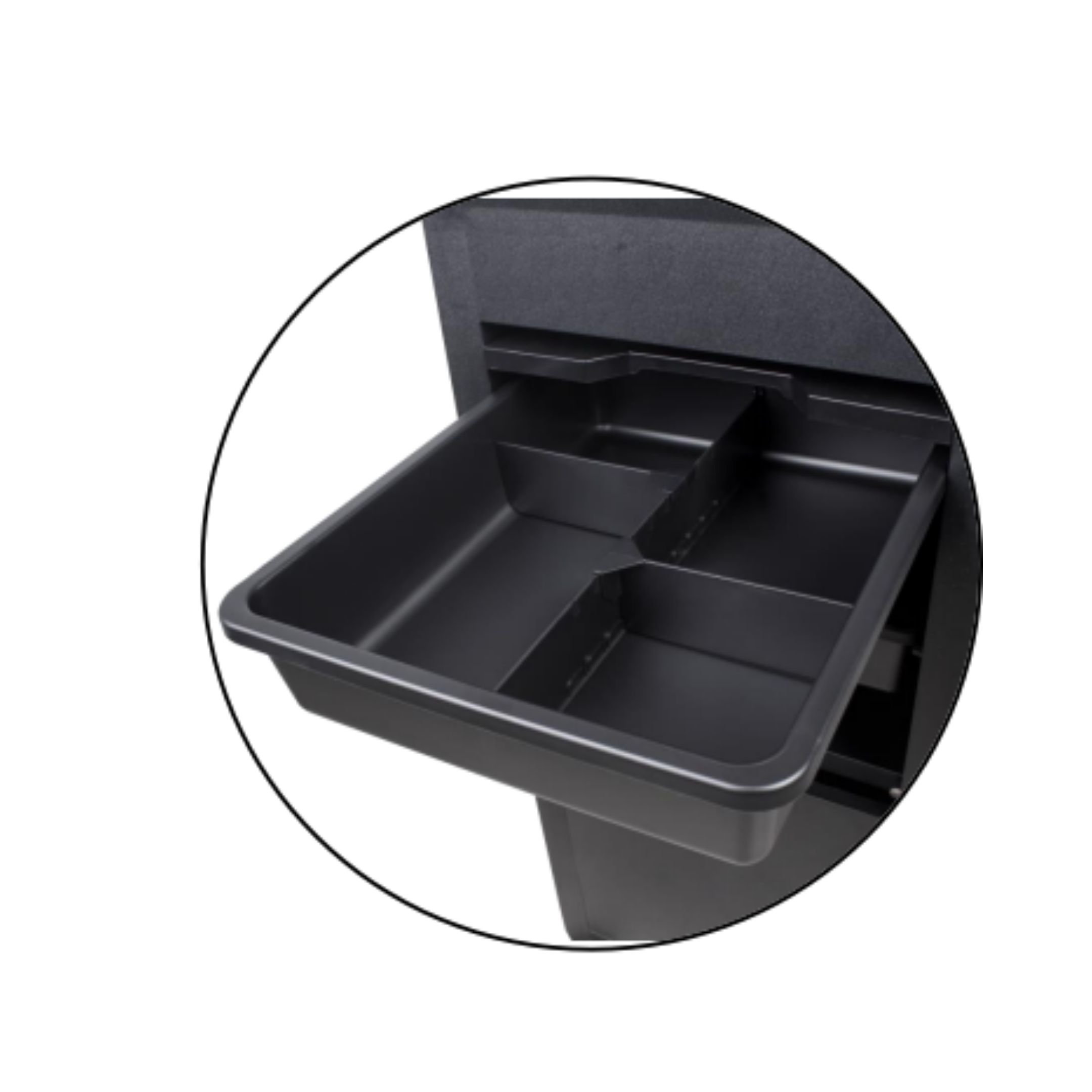 Black Trolley 4 Tray with Anti Slip Mat